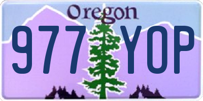 OR license plate 977YOP