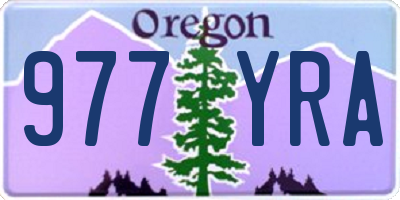 OR license plate 977YRA