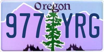 OR license plate 977YRG