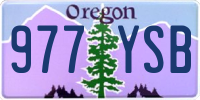 OR license plate 977YSB