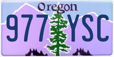 OR license plate 977YSC