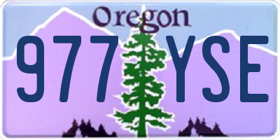 OR license plate 977YSE