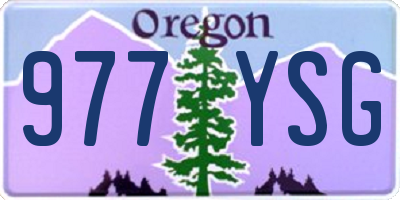 OR license plate 977YSG