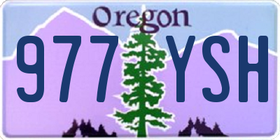 OR license plate 977YSH