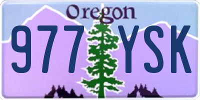 OR license plate 977YSK