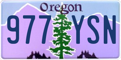 OR license plate 977YSN