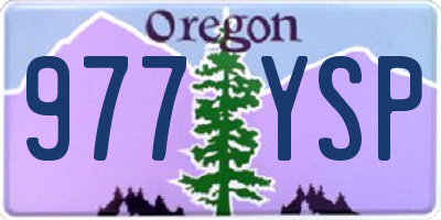 OR license plate 977YSP