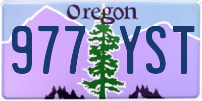 OR license plate 977YST