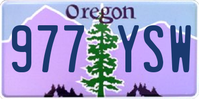 OR license plate 977YSW