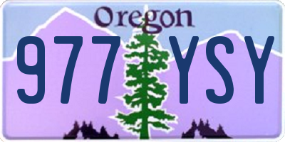 OR license plate 977YSY