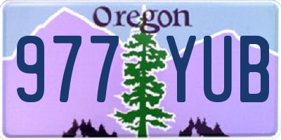 OR license plate 977YUB