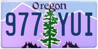 OR license plate 977YUI
