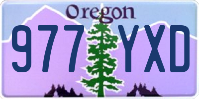 OR license plate 977YXD