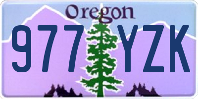 OR license plate 977YZK