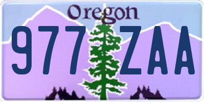 OR license plate 977ZAA