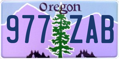 OR license plate 977ZAB