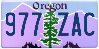 OR license plate 977ZAC