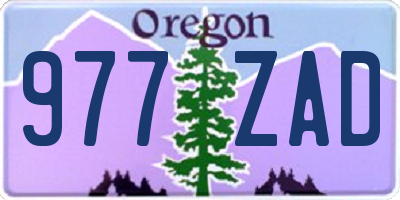 OR license plate 977ZAD