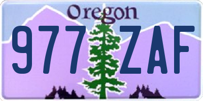 OR license plate 977ZAF