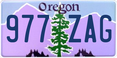OR license plate 977ZAG
