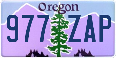 OR license plate 977ZAP