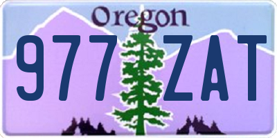 OR license plate 977ZAT