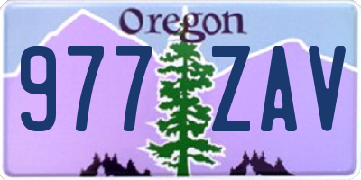 OR license plate 977ZAV