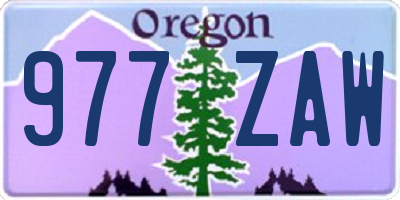 OR license plate 977ZAW