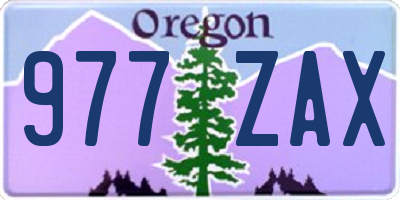 OR license plate 977ZAX