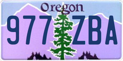 OR license plate 977ZBA