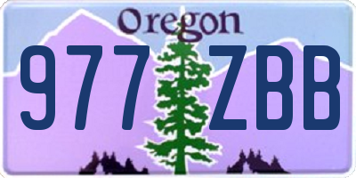 OR license plate 977ZBB