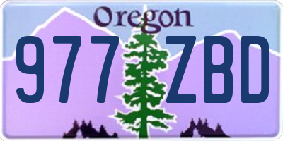 OR license plate 977ZBD