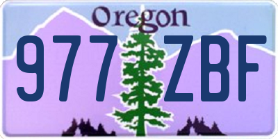 OR license plate 977ZBF