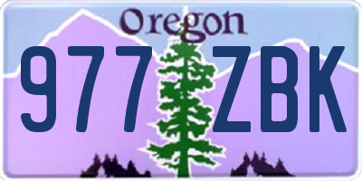 OR license plate 977ZBK