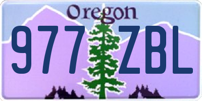 OR license plate 977ZBL