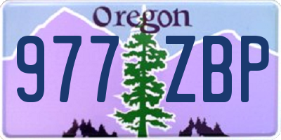 OR license plate 977ZBP