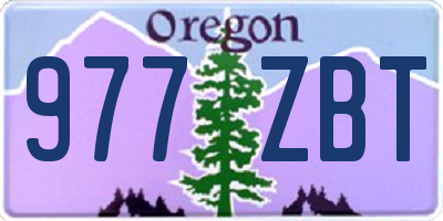 OR license plate 977ZBT