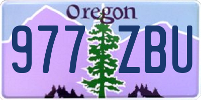 OR license plate 977ZBU