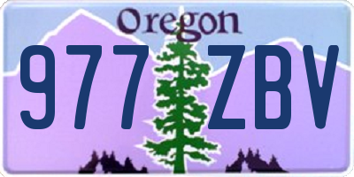 OR license plate 977ZBV