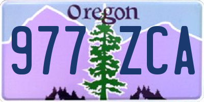 OR license plate 977ZCA