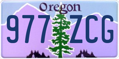 OR license plate 977ZCG
