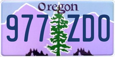OR license plate 977ZDO