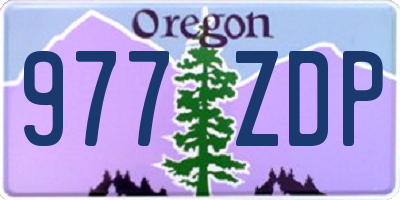 OR license plate 977ZDP