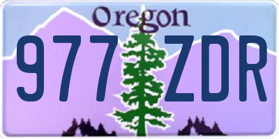 OR license plate 977ZDR