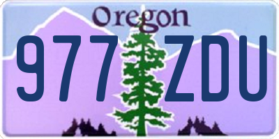OR license plate 977ZDU