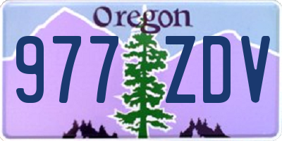 OR license plate 977ZDV