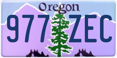 OR license plate 977ZEC