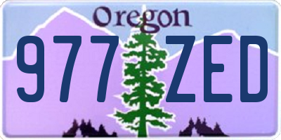 OR license plate 977ZED