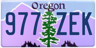 OR license plate 977ZEK