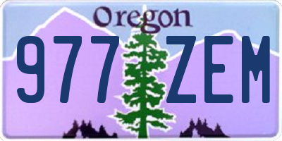 OR license plate 977ZEM